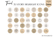 35 Travel Story Highlights Icons, a Social Media Template by Imageblend (Thumbnail 1 of 4)