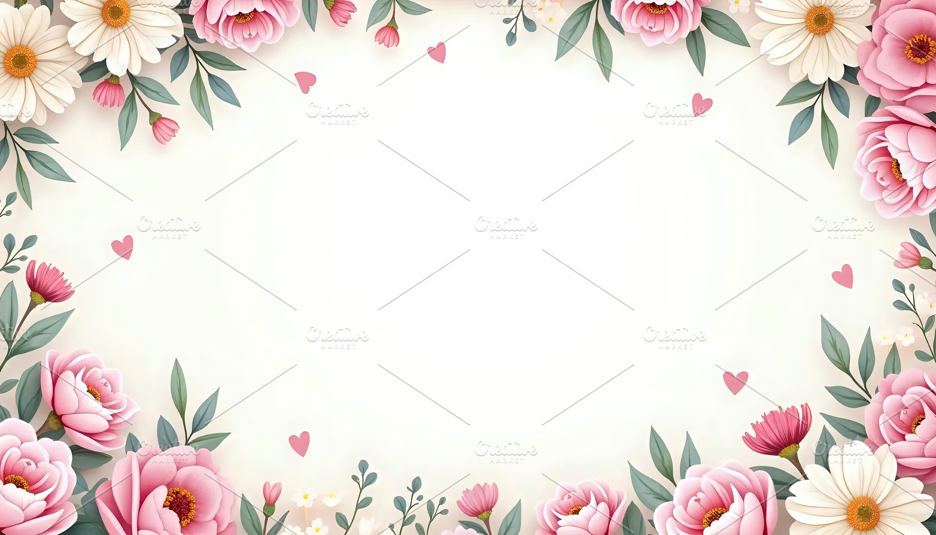 Pastel Garden Floral With Text Area, a Photo by LOGOCREATIVE