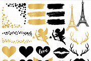 Valentine's Day Black & Gold Clipart, an Illustration by MyClipArtStore (Thumbnail 5 of 7)