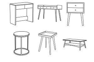 Desk Table Furniture Set 1 Procreate