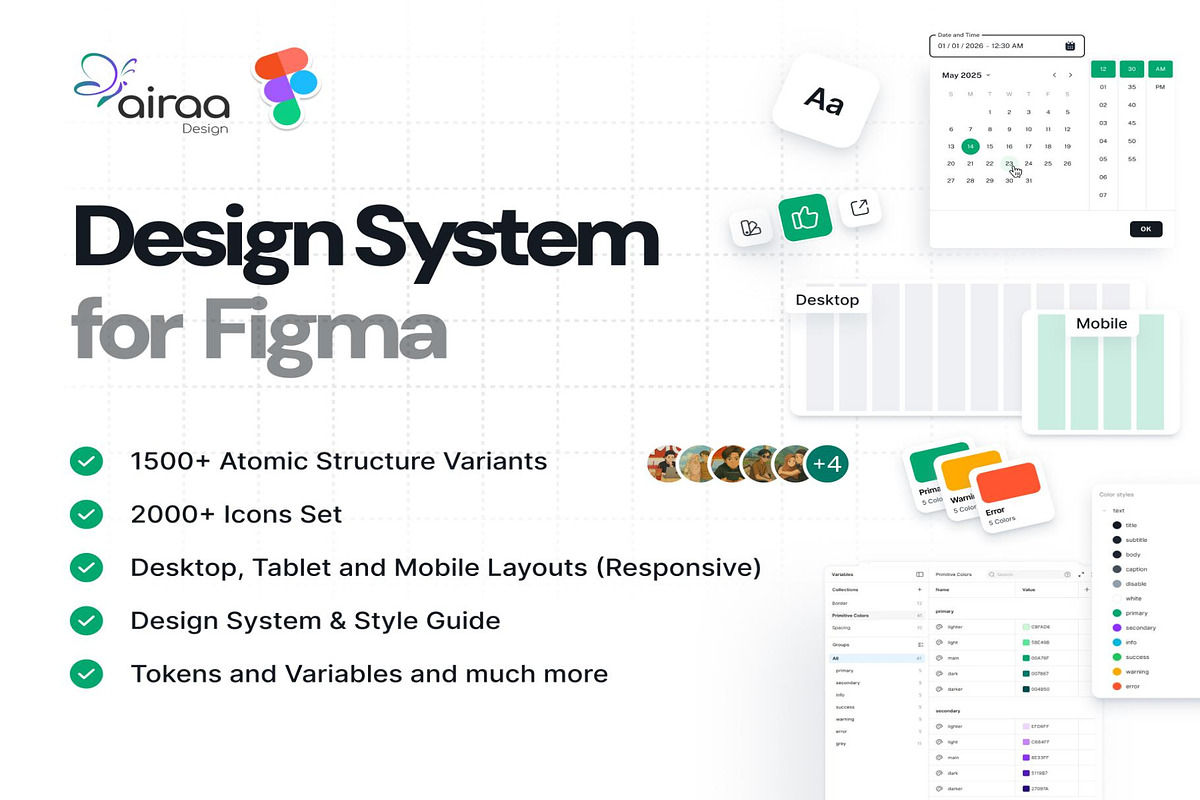 Airaa Design System: Ultimate UI Kit, an UI Kit Template by Lumina_ui_ux202 (Photo 1 of 6)