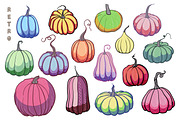 Pumpkins - vector clipart, a Seasonal Illustration by Glass Cat Design (Thumbnail 6 of 10)