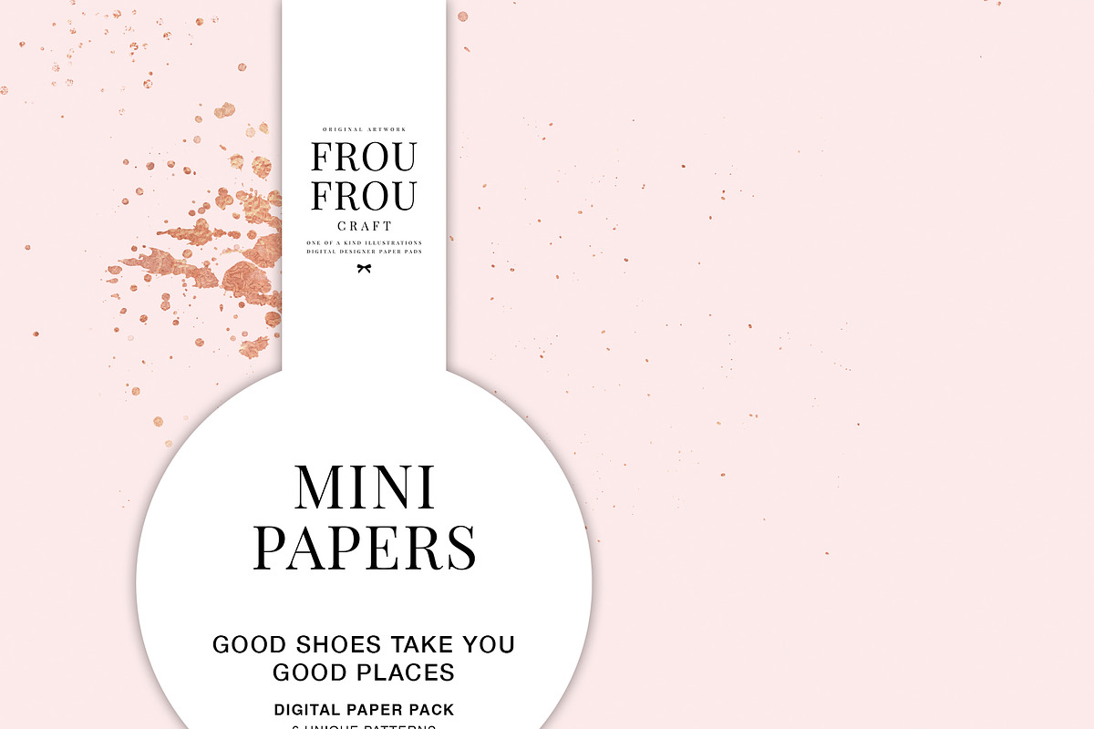 Pink White Rose Gold Mini Papers, a Pattern Graphic by Frou Fou Craft (Photo 3 of 7)
