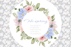 Spring watercolor clipart