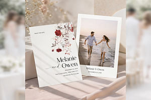 Burgundy Rose Save the Date CV bd013, an Invitation Template by TyphoonStudio