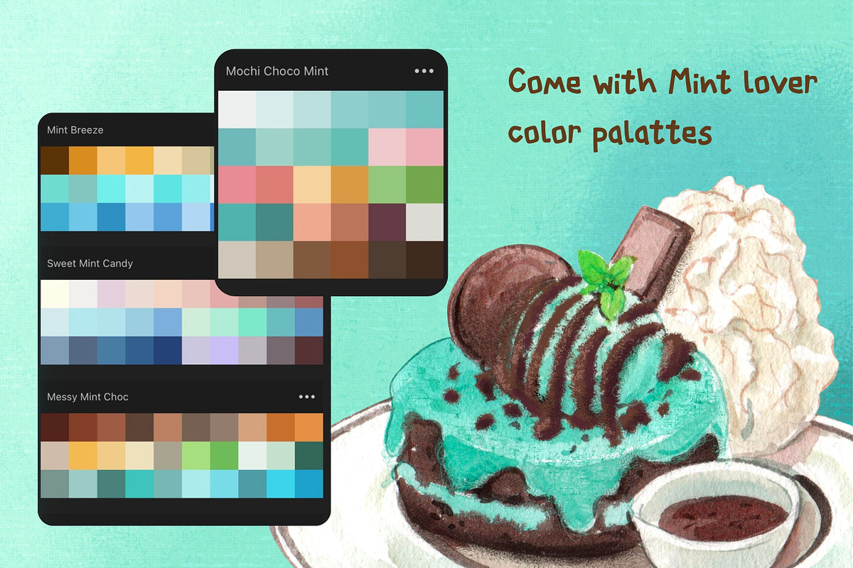 Messy Mint iBox Procreate Brushes, a Brushes & More by ProcreateiBox (Photo 8 of 9)