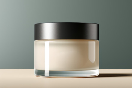 Cosmetic jar glass container with body, face cream. Realistic packaging mockup, a Beauty & Fashion Photo by Natalia Klenova's Shop