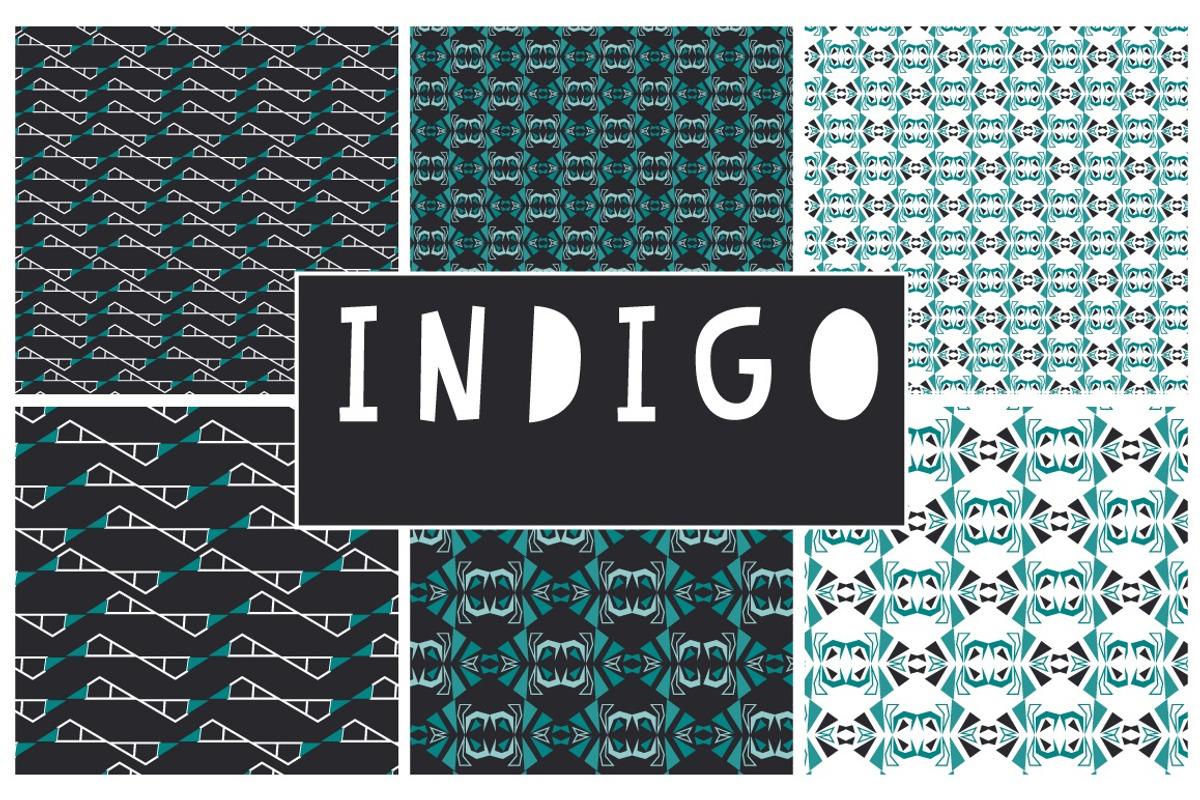 Indigo Seamless Vector Patterns x 10, a Pattern Graphic by illuztrate (Photo 3 of 4)