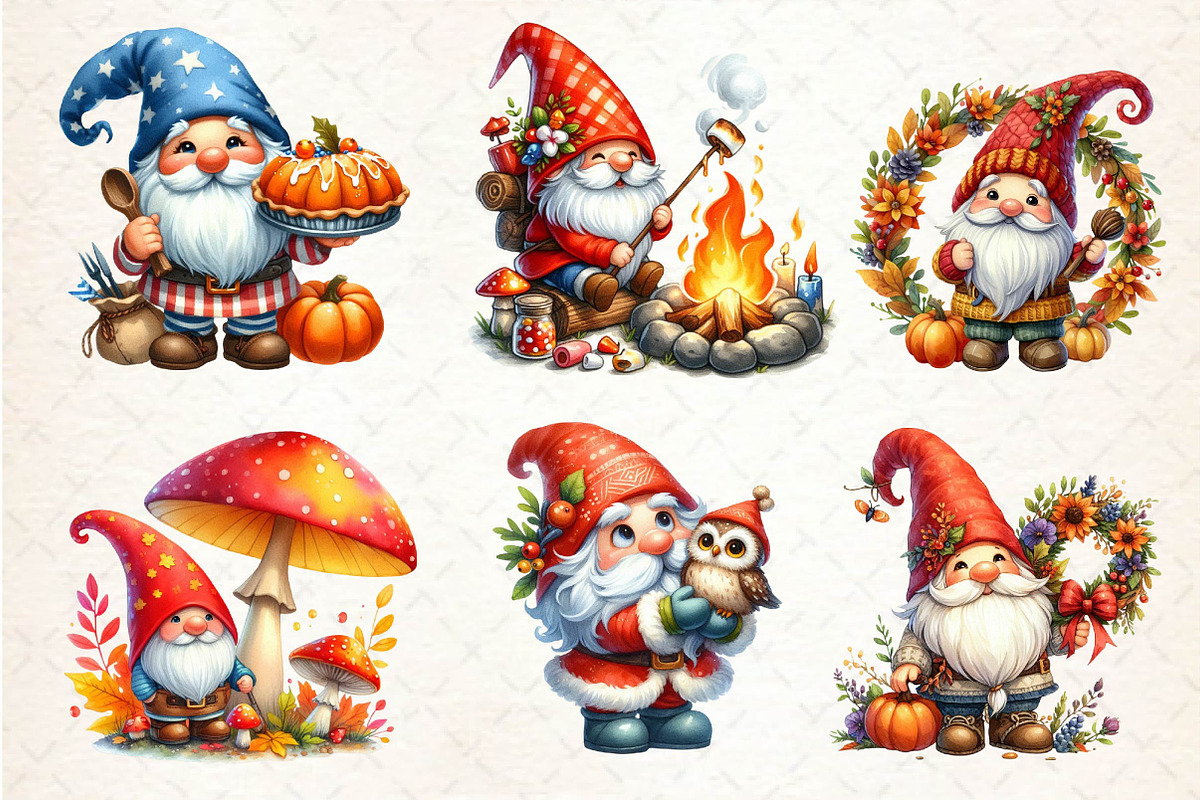 Autumn Gnomes Clipart, an Illustration by Dream Creation (Photo 6 of 6)