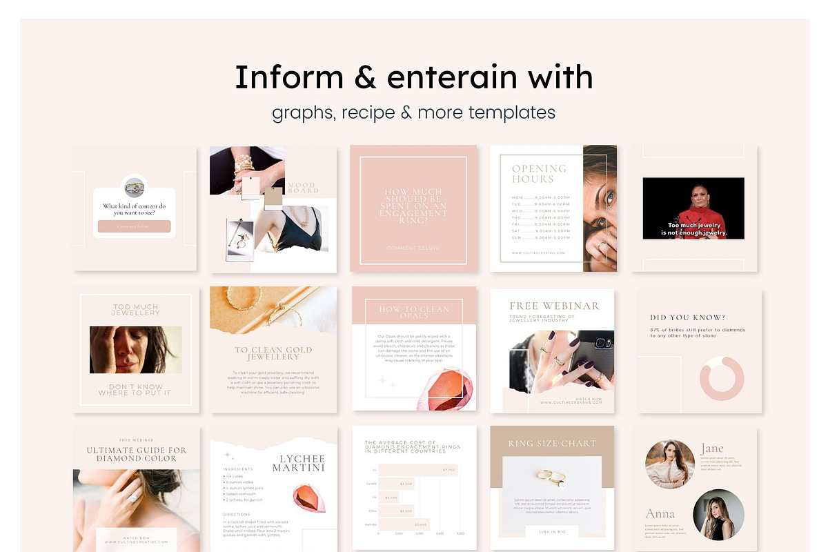 Jewel Instagram Feed Canva Templates, a Social Media Template by Cultive Creative (Photo 12 of 13)
