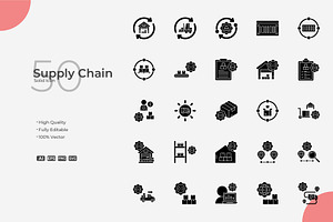 Supply Chain Solid Icons, a Solid Icon by Bloodline