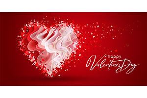 Happy Valentines day card. Dark red, a Seasonal Illustration by Valenty