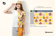 Women's Tshirt With Cap Mockup, a Shirt Mockup by Designertale (Thumbnail 2 of 12)
