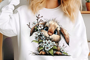 Whimsical Spring bunny clipart, an Illustration by SinaCreation (Thumbnail 6 of 11)