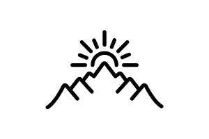 Sunrise day break black icon, an Outline Icon by Creative priyanka