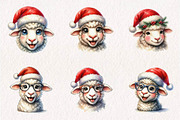 Funny Festive Sheep Faces, a Seasonal Illustration by CreationArt (Thumbnail 2 of 7)