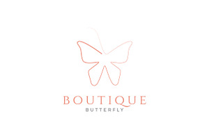 Single Line Brush Art Butterfly Logo