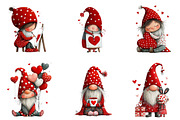 Watercolor Valentines Gnome Clipart, an Illustration by CreationArt (Thumbnail 4 of 5)