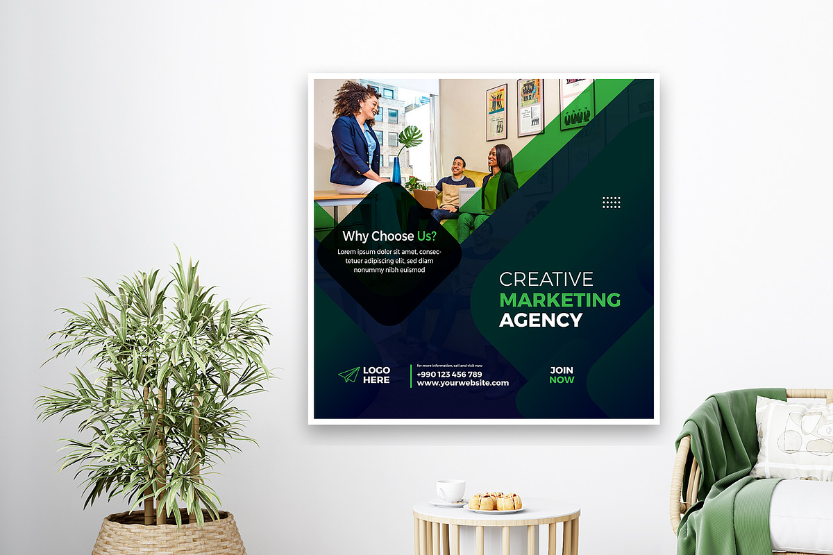 Creative Agency Social Post Banner, a Marketing Template by Tahnix Creative (Photo 3 of 6)