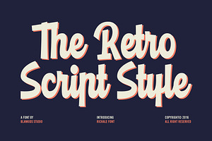 Richale a Bold Retro Script Font, a Script Font by Blankids Studio