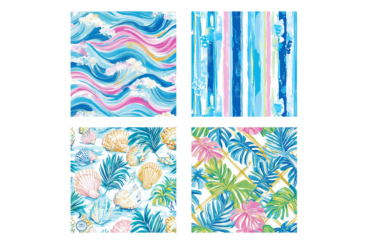 Tropical Beach House Digital Paper, a Texture Illustration by Dream Creation (Photo 6 of 6)