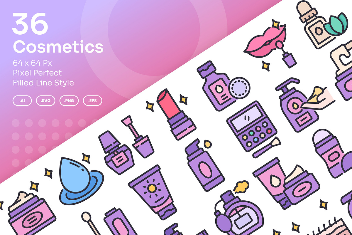 Cosmetics Icons Set - Filled Line, an Icon by Kmg Design (Photo 1 of 3)
