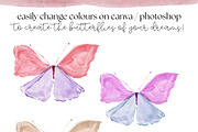 Hand Painted Butterflies PNG Graphic, a Decorative Illustration by Essem Creatives (Thumbnail 7 of 7)