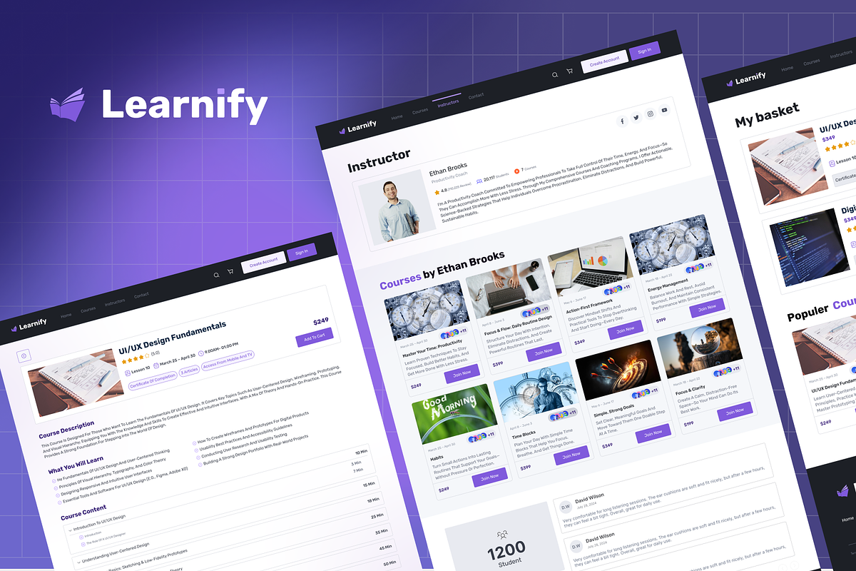 Modern E-Learning Platform UI Kit, an UI Kit Template by Bixproducts (Photo 4 of 8)
