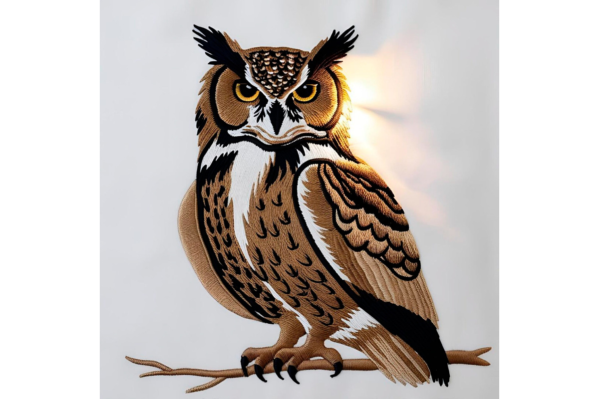 Embroidered owl bird animal, a Background Graphic by IrySha (Photo 5 of 7)