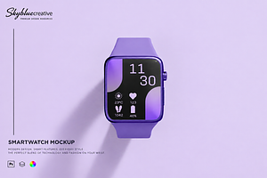 Digital Smartwatch Screen Mockup, a Wearable Device Mockup by skybluecreative