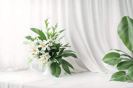 wedding backdrop flower & fabric., a Photo by pimpic studio
