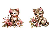 Whimsical Spring Cats Clipart, an Illustration by SinaCreation (Thumbnail 5 of 11)