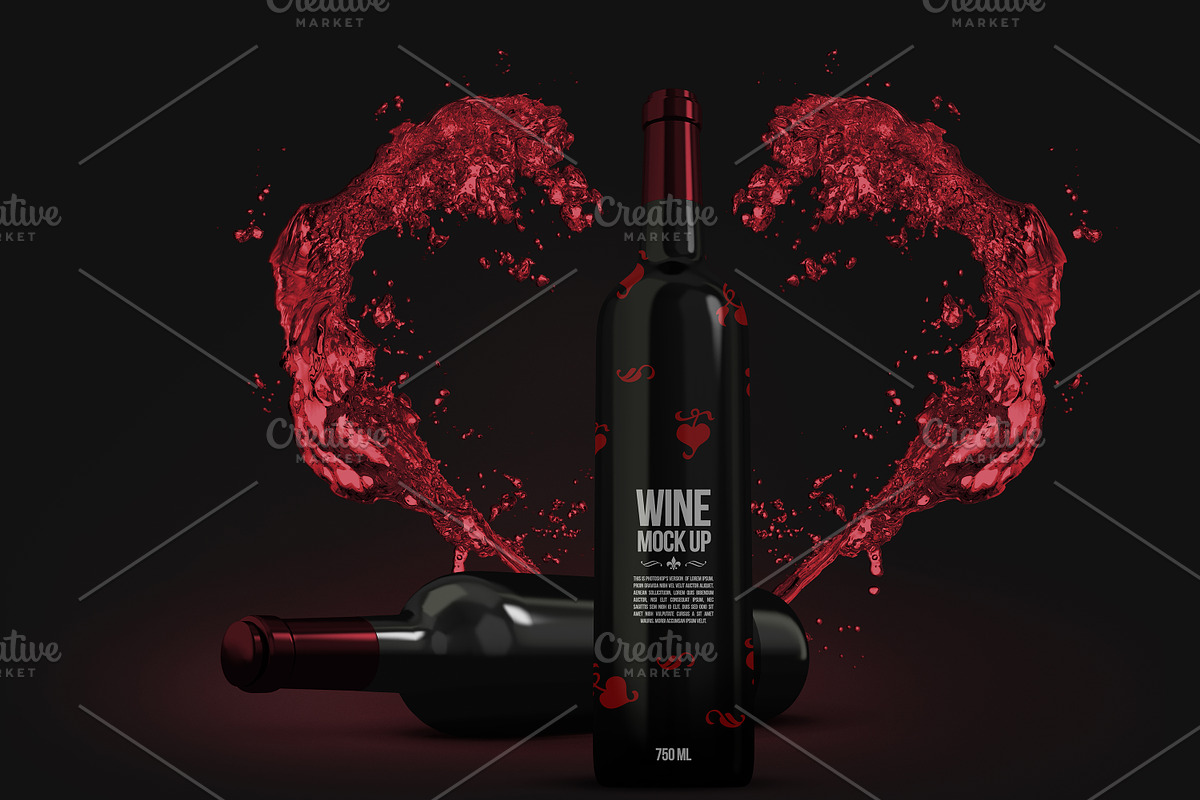 Wine Mockup Label & Bottle, a Product Mockup by MergeIdea (Photo 3 of 3)
