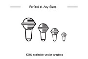 Microphone Device Icons Set, an Outline Icon by Designfour (Thumbnail 7 of 7)
