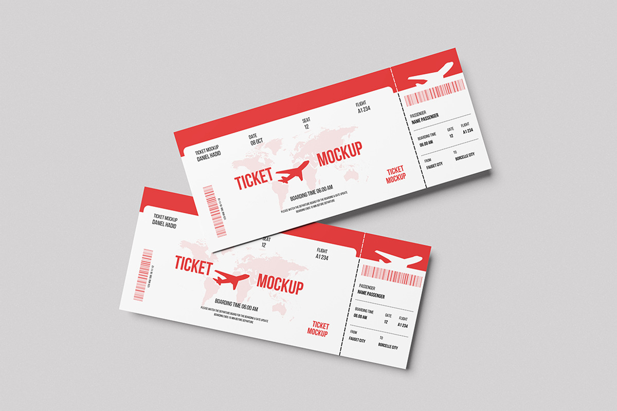 Ticket Mockup, a Product Mockup by HanaSaka_Studio (Photo 3 of 5)