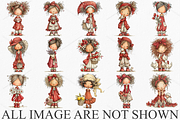 Watercolor Coquette Farm Girl PNG, a Seasonal Illustration by Canvas Craft (Thumbnail 4 of 5)
