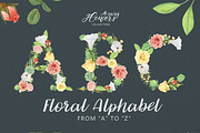 Floral Alphabet - Morning Flowers, a Decorative Illustration by Lisa's Balcony (Thumbnail 1 of 5)