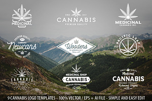 9 Modern Vintage Cannabis Logos II