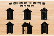 Old Wooden Toilet Silhouette Set, an Object Illustration by Gfx Expert Team (Thumbnail 1 of 3)