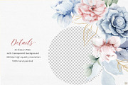 Blue Watercolor Floral Cliparts, a Decorative Illustration by Elena Medvedeva (Thumbnail 6 of 7)