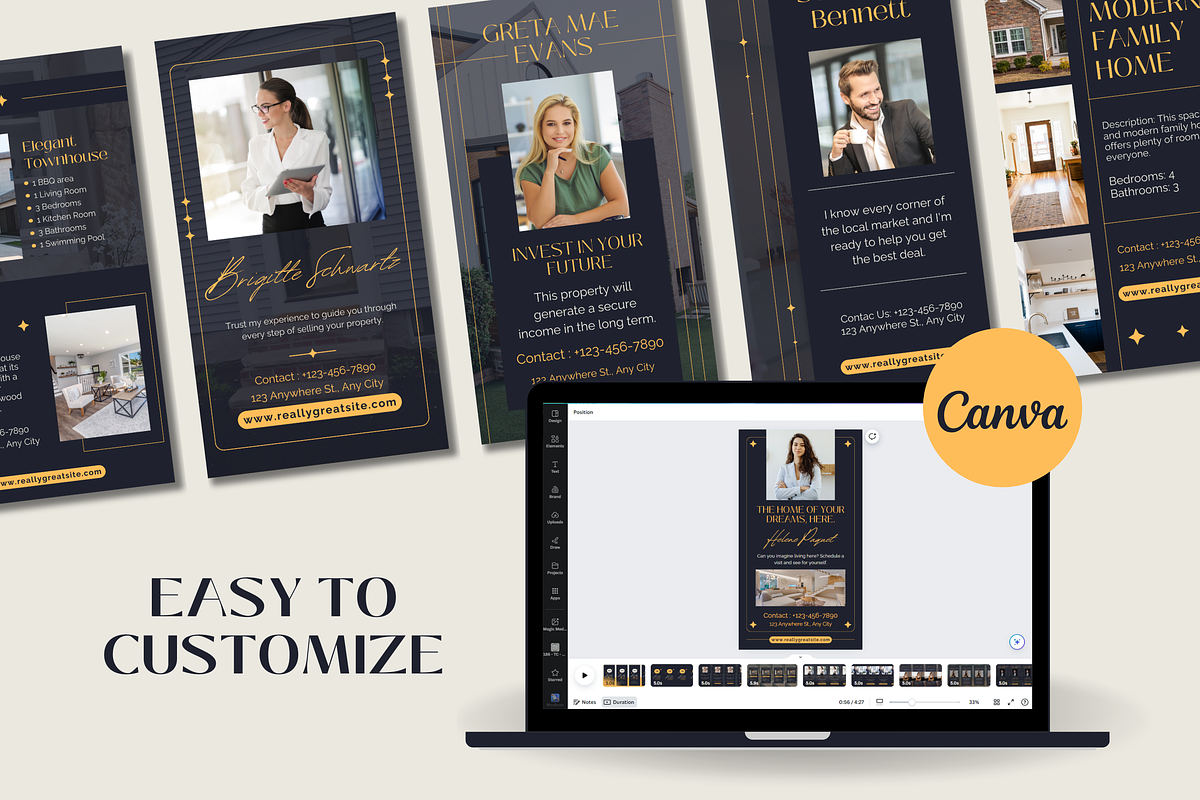 50 Realtor Reels Canva Templates, a Templates & Theme by TemplateCastleStore (Photo 7 of 9)