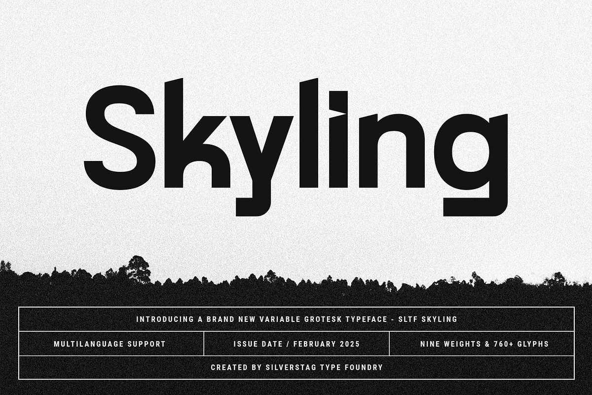 SLTF Skyling - Geometric Typeface, a Sans Serif Font by SilverStag Type Foundry (Photo 1 of 25)