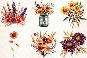 Autumn Flower Clipart, Fall Pumpkin, an Illustration by Libby Wishes (Thumbnail 5 of 6)