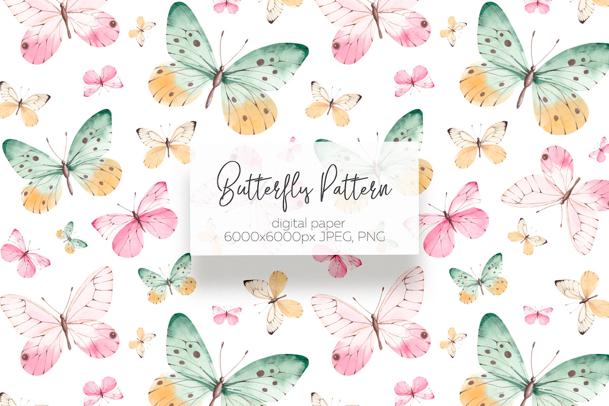 Watercolor Butterfly Set, a Texture Illustration by YuliyaArtGarden (Photo 7 of 9)