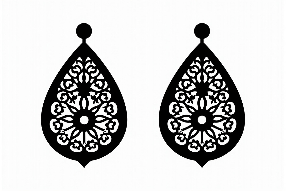 Leaf Earring Silhouette Bundle, a Pattern Graphic by jahid234 (Photo 10 of 13)