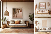 50 Frame Mockups | Boho Interior 4K, a Household Mockup by ARTOZEN DIGITAL (Thumbnail 12 of 15)