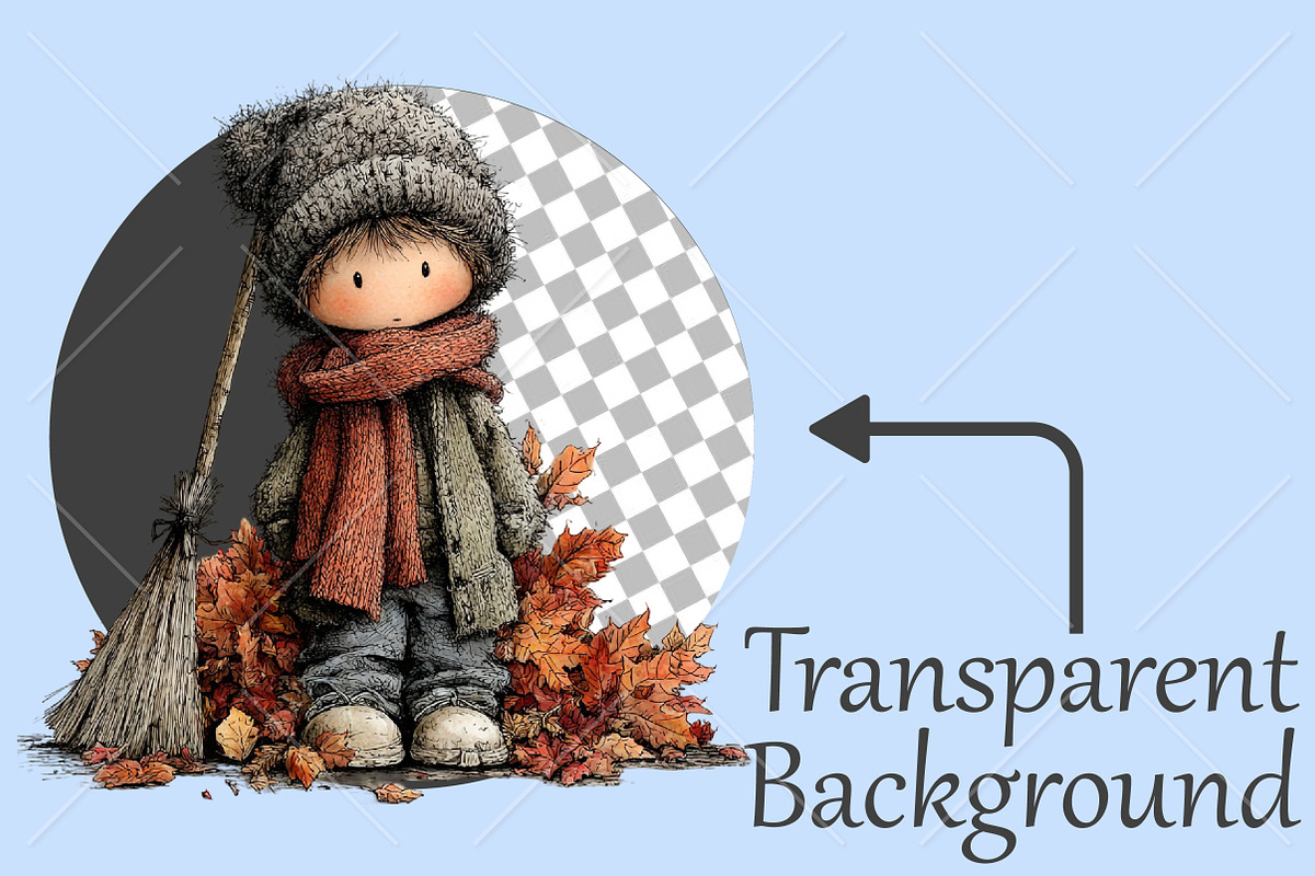 Whimsical Fall Little Boy Clipart, a Seasonal Illustration by Canvas Craft (Photo 2 of 10)