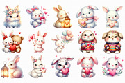 Whimsical Valentine Bunny Love Clipa, an Illustration by Libby Wishes (Thumbnail 2 of 6)