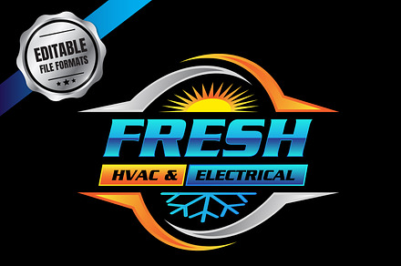 HVAC Heating & Cooling Service Logo