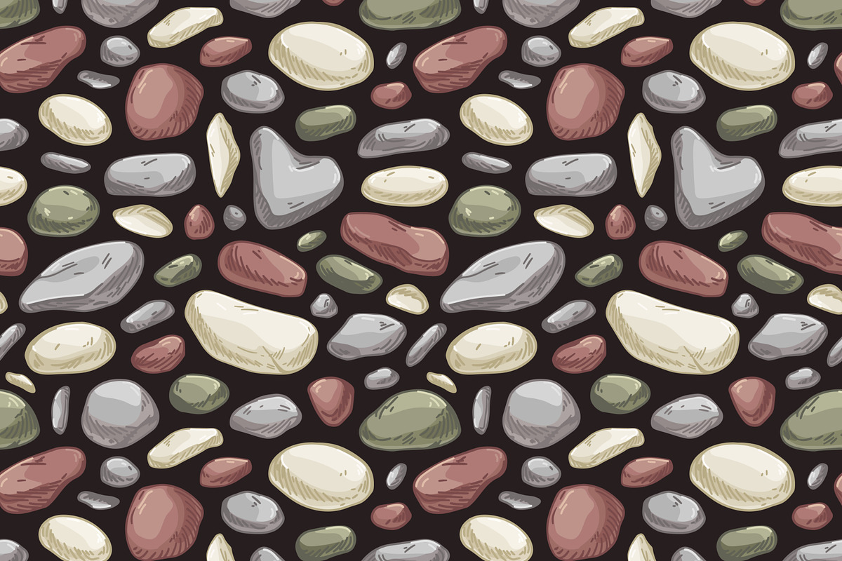 Stones and rocks seamless patterns, a Pattern Graphic by Good Studio (Photo 5 of 9)